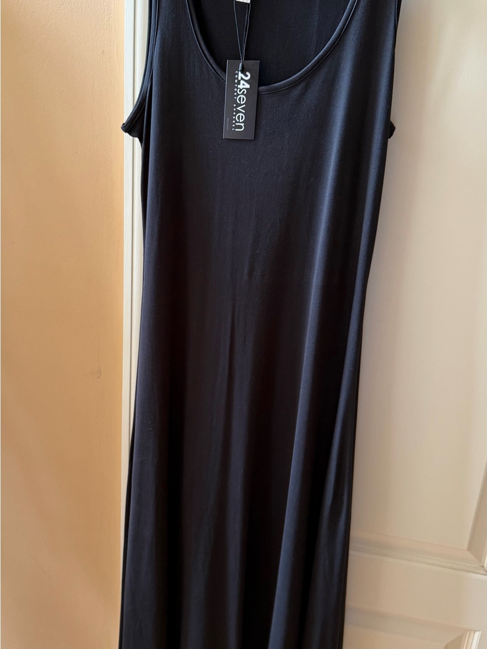 24Seven Sleeveless Black Scoop Neck Maxi Dress